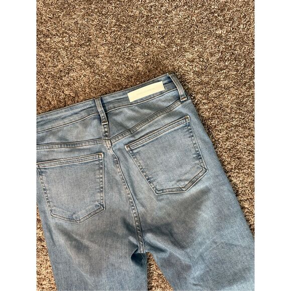 Jonathan Simkhai River High Rise Straight Leg Jeans Light Wash Frayed Hems 27 - Picture 5 of 14